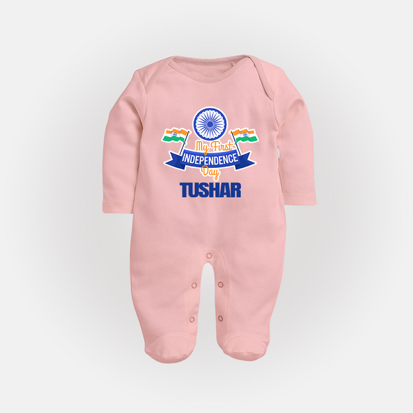 My First Independence Ashoka Pride Full Body Suit - BABY PINK - New Born (Chest 7.5")