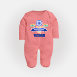 My First Independence Ashoka Pride Full Body Suit - PEACH - New Born (Chest 7.5")