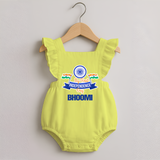 My First Independence Ashoka Pride Romper Frock - PASTEL YELLOW - 0 - 3 Months Old (Chest 19")