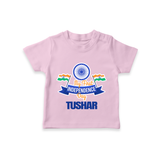My First Independence Ashoka Pride T Shirt - BABY PINK - 0-5 Months Old (Chest 17")