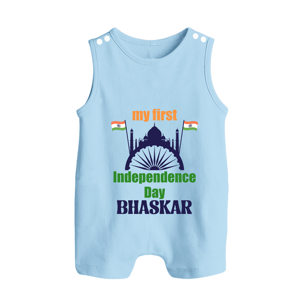 My First Independence Heritage Skyline Button Romper - BABY BLUE - New Born (Chest 18")