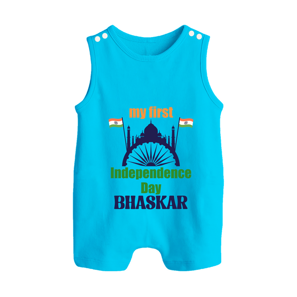 My First Independence Heritage Skyline Button Romper - SKY BLUE - New Born (Chest 18")