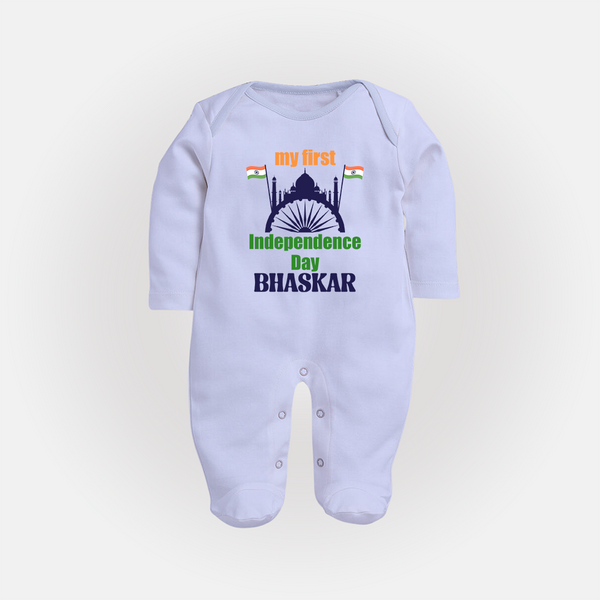 My First Independence Heritage Skyline Full Body Suit - BABY BLUE - New Born (Chest 7.5")