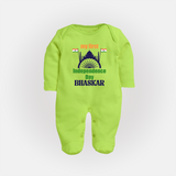 My First Independence Heritage Skyline Full Body Suit - LIME GREEN - New Born (Chest 7.5")