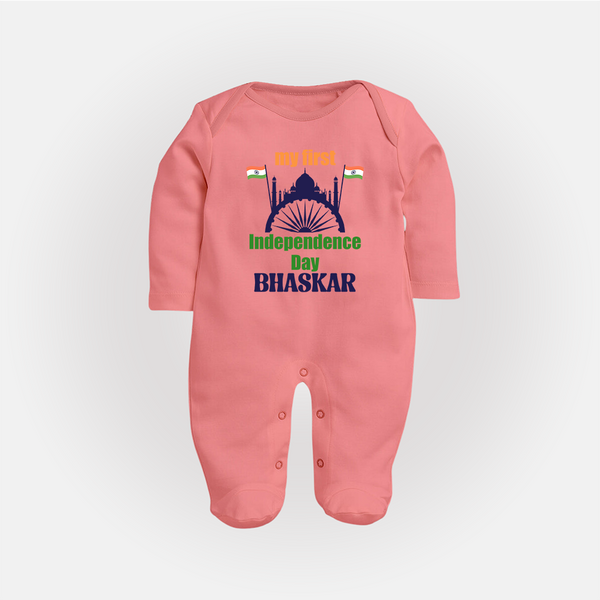 My First Independence Heritage Skyline Full Body Suit - PEACH - New Born (Chest 7.5")