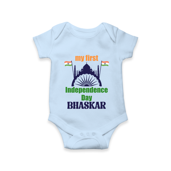 My First Independence Heritage Skyline Romper - BABY BLUE - New Born (Chest 14")
