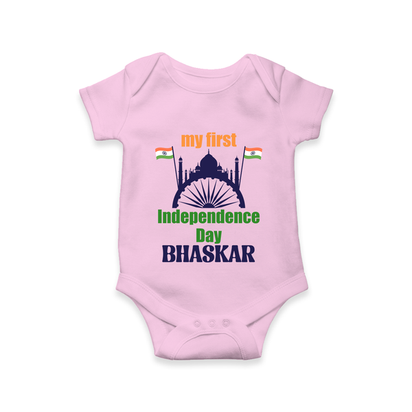 My First Independence Heritage Skyline Romper - BABY PINK - New Born (Chest 14")