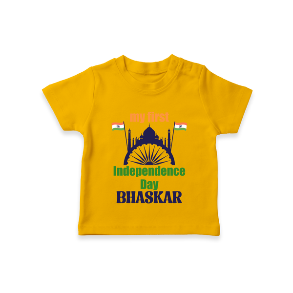 My First Independence Heritage Skyline T Shirt - CHROME YELLOW - 0-5 Months Old (Chest 17")