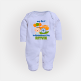 My First Independence Balloon Celebration Full Body Suit - BABY BLUE - New Born (Chest 7.5")