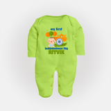 My First Independence Balloon Celebration Full Body Suit - LIME GREEN - New Born (Chest 7.5")