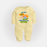 My First Independence Balloon Celebration Full Body Suit - PASTEL YELLOW - New Born (Chest 7.5")