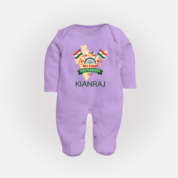 My First Independence India Map Celebration Full Body Suit - LILAC - New Born (Chest 7.5")