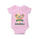 My First Independence India Map Celebration Romper - BABY PINK - New Born (Chest 14")