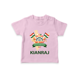 My First Independence India Map Celebration T Shirt - BABY PINK - 0-5 Months Old (Chest 17")
