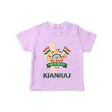 My First Independence India Map Celebration T Shirt - LILAC - 0-5 Months Old (Chest 17")