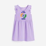 I Love My India Personalised  Frock - LILAC - 1 - 2 Years Old (Chest 22" , Full Length 22")