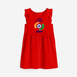I Love My India Personalised  Frock - RED - 1 - 2 Years Old (Chest 22" , Full Length 22")