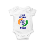 I Love My India Tricolour Pride Romper - WHITE - New Born (Chest 14")