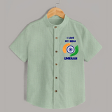 I Love My India Tricolour Pride Shirt - MINT GREEN - 0 - 6 Months Old (Chest 23")