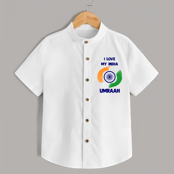 I Love My India Tricolour Pride Shirt - WHITE - 0 - 6 Months Old (Chest 23")