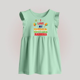 I Love My India Celebration Baby Frock - MINT GREEN - 0 - 3 Months Old (Chest 17")