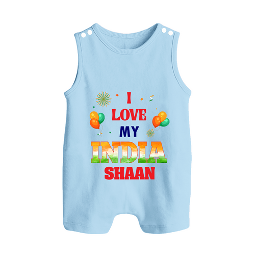 I Love My India Celebration Button Romper