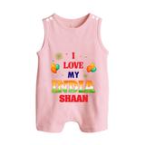 I Love My India Celebration Button Romper - BABY PINK - New Born (Chest 18")