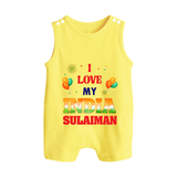 I Love My India Celebration Button Romper - PASTEL YELLOW - New Born (Chest 18")