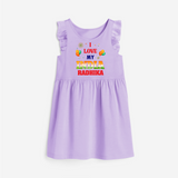 I Love My India Customized Frock - LILAC - 1 - 2 Years Old (Chest 22" , Full Length 22")
