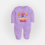 I Love My India Customized Baby Fullbody Suit - LILAC - New Born (Chest 7.5")