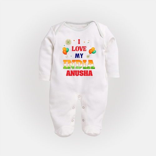 I Love My India Customized Baby Fullbody Suit