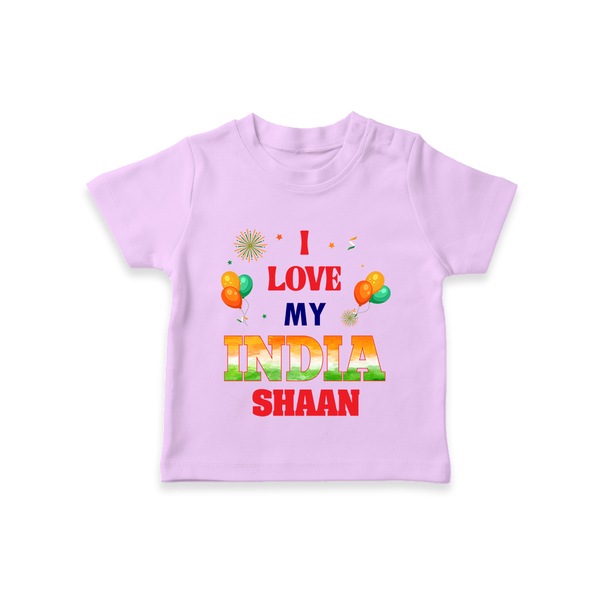 I Love My India Customized Kid T-Shirt - LILAC - 0-5 Months Old (Chest 17")