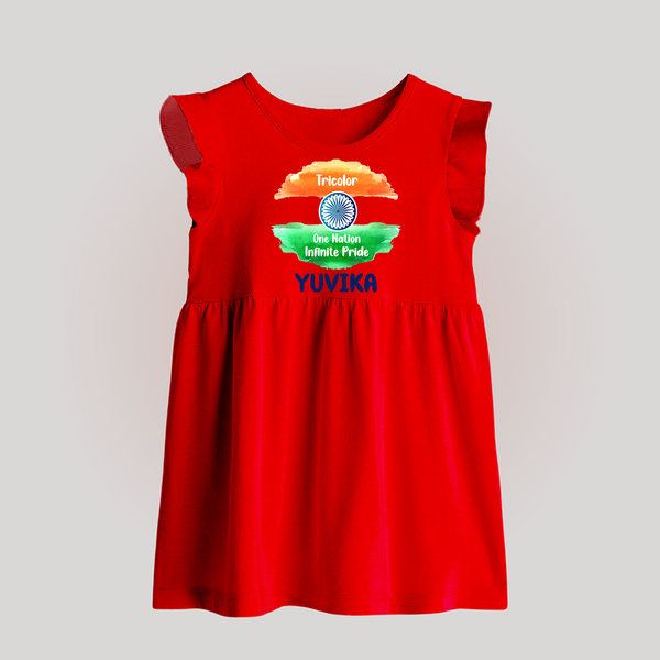 One Nation Infinite Pride Personalised   Baby Frock - RED - 0 - 3 Months Old (Chest 17")