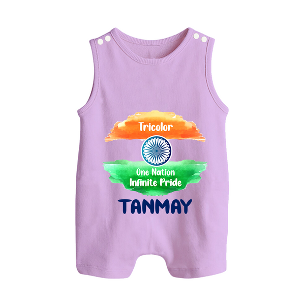 Tricolour Infinite Pride Button Romper - LILAC - New Born (Chest 18")