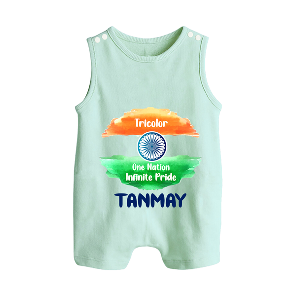 Tricolour Infinite Pride Button Romper - MINT GREEN - New Born (Chest 18")
