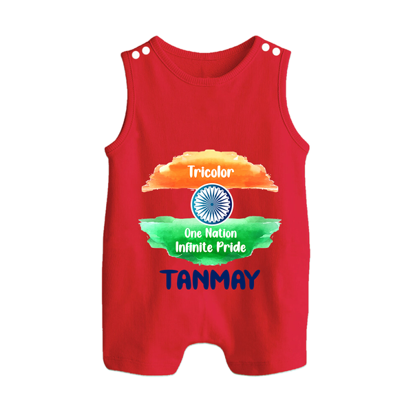 One Nation Infinite Pride Personalised Baby Romper Suit - RED - 0 - 5 Months Old (Chest 18")
