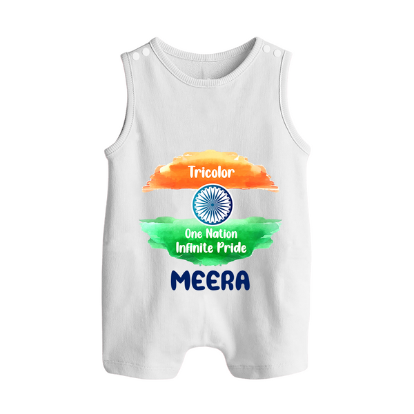 Tricolour Infinite Pride Button Romper - WHITE - New Born (Chest 18")