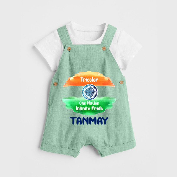 One Nation Infinite Pride Personalised Kid Dungaree - MINT GREEN - 0 - 5 Months Old (Chest 18")