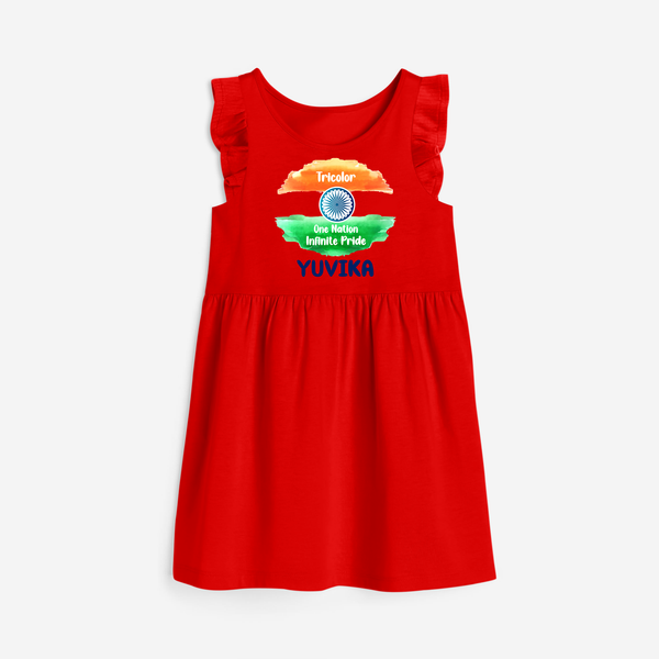 One Nation Infinite Pride Personalised Frock - RED - 1 - 2 Years Old (Chest 22" , Full Length 22")