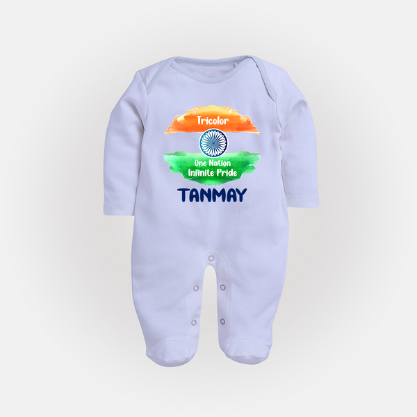 Tricolour Infinite Pride Full Body Suit - BABY BLUE - New Born (Chest 7.5")