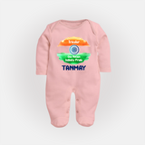 One Nation Infinite Pride Personalised Baby Fullbody Suit - BABY PINK - New Born (Chest 7.5")