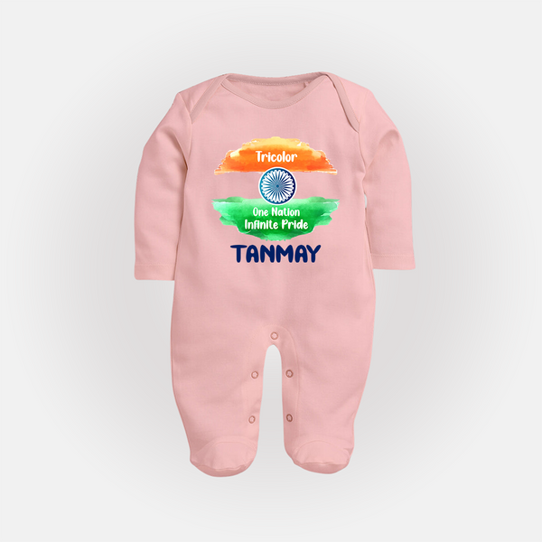 One Nation Infinite Pride Personalised Baby Fullbody Suit - BABY PINK - New Born (Chest 7.5")