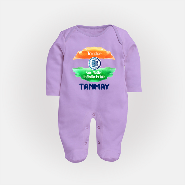 Tricolour Infinite Pride Full Body Suit - LILAC - New Born (Chest 7.5")