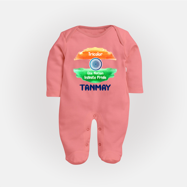 Tricolour Infinite Pride Full Body Suit - PEACH - New Born (Chest 7.5")