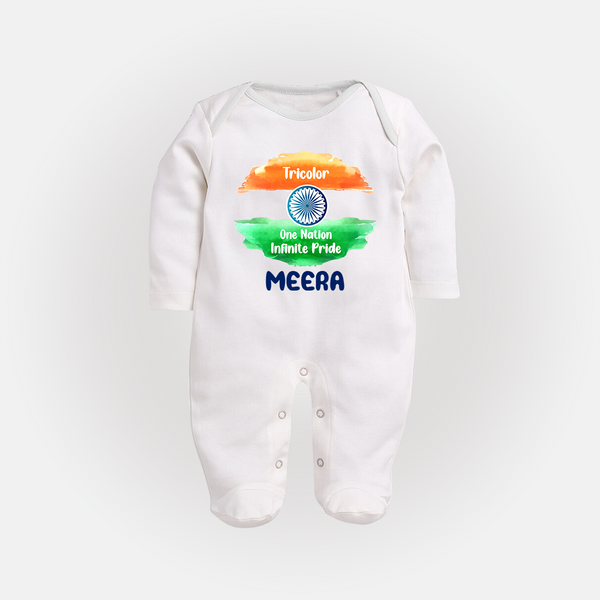 Tricolour Infinite Pride Full Body Suit - WHITE - New Born (Chest 7.5")