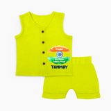 One Nation Infinite Pride Personalised Kid Jabla Set - LIME GREEN - 0 - 3 Months Old (Chest 9.8")