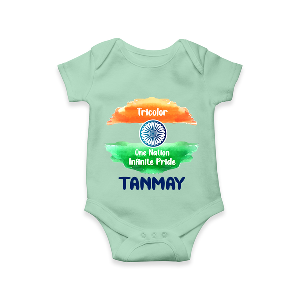 Tricolour Infinite Pride Romper - MINT GREEN - New Born (Chest 14")