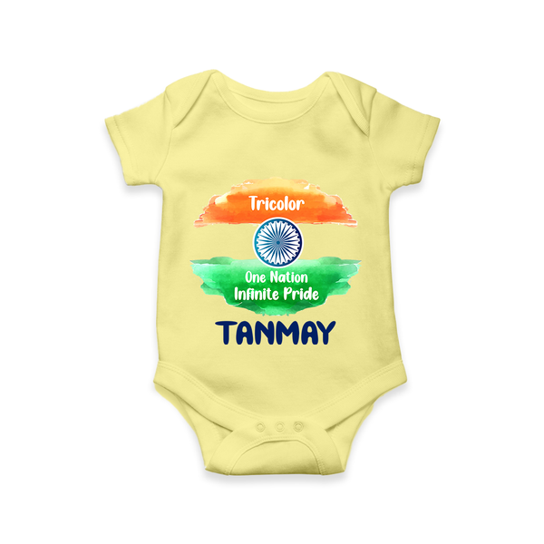 Tricolour Infinite Pride Romper - PASTEL YELLOW - New Born (Chest 14")