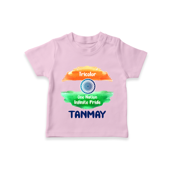 One Nation Infinite Pride Personalised Kid T-Shirt - BABY PINK - 0-5 Months Old (Chest 17")