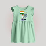 Made in India Made with Pride Customized   Baby Frock - MINT GREEN - 0 - 3 Months Old (Chest 17")